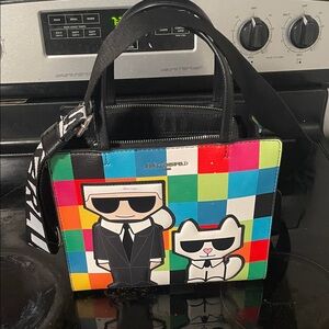 Karl Lagerfeld Colorful Graphic Messenger Bag